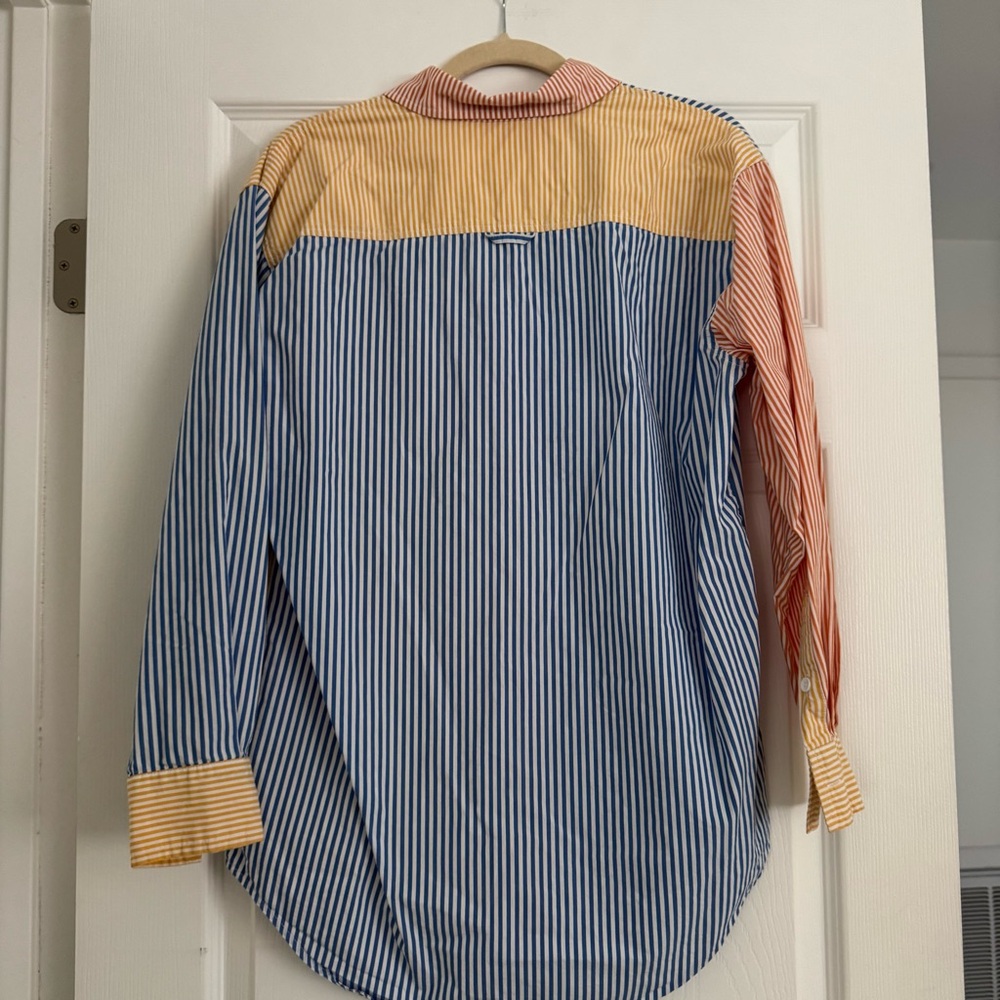 SOLID & STRIPED Blue and Yellow Casual Button Down Shirt - Picture 5 of 5